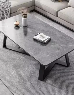 Light luxury coffee table, modern marble pattern low table, rectangular small table next to the sofa in the living room - 1503